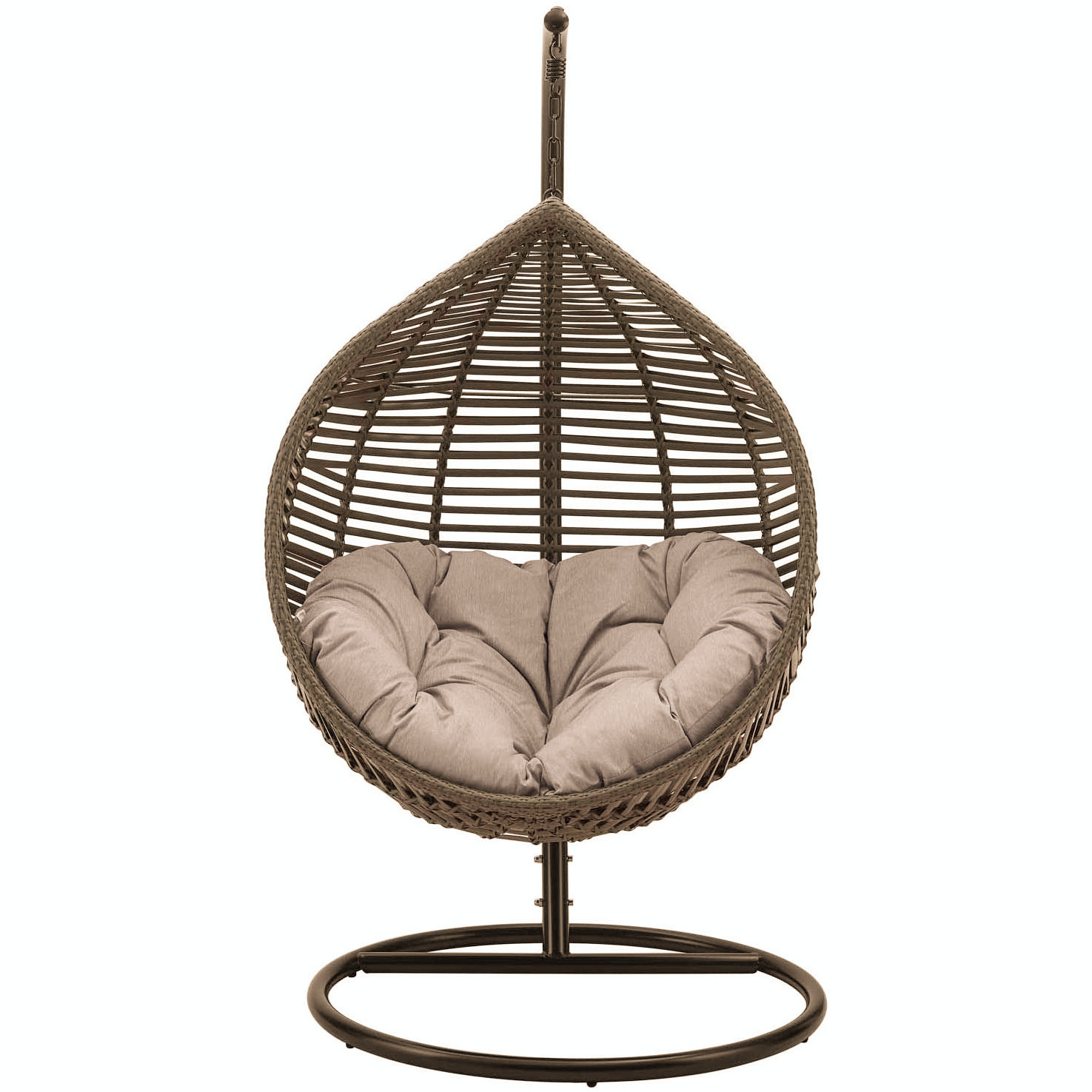 Teardrop Wide Wicker Outdoor Swing Egg Chair, Wide Rattan Handwoven Hanging Swing Chair, Wide Willow Patio Hang Swing Chair