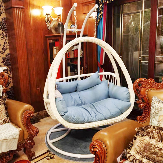 outdoor double swing chair hang egg two person hanging chair swing basket 2 person wicker swing chair hang egg basket