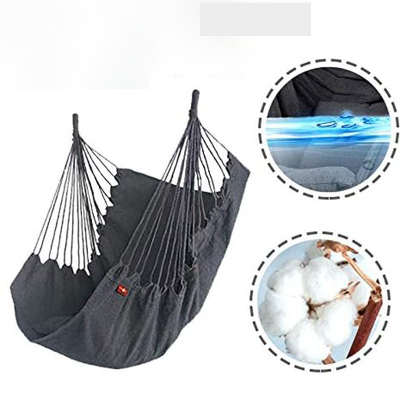 Hammock Chair Hanging Rope Swing,Hanging Chair with  Pocket,Cotton Weave for superior Comfort & Durability Perfect for Outdoor