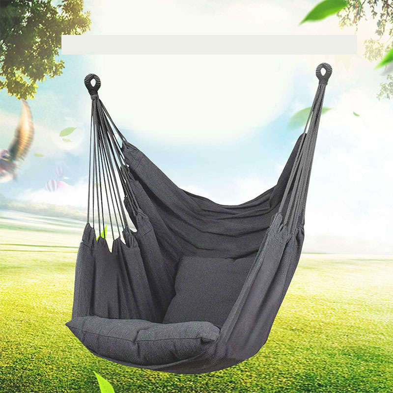 Hammock Chair Hanging Rope Swing,Hanging Chair with  Pocket,Cotton Weave for superior Comfort & Durability Perfect for Outdoor