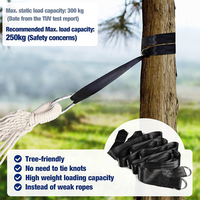 Camping Hammock Double and single portable hammock with 2 tree straps and included carrying bag, perfect for outdoor