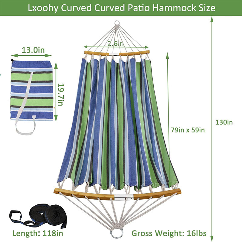 Hammocks Portable Camping Hammock Upgraded 440lb Comfortable Fabric Hammock with Two Anti Roll Balance Beam