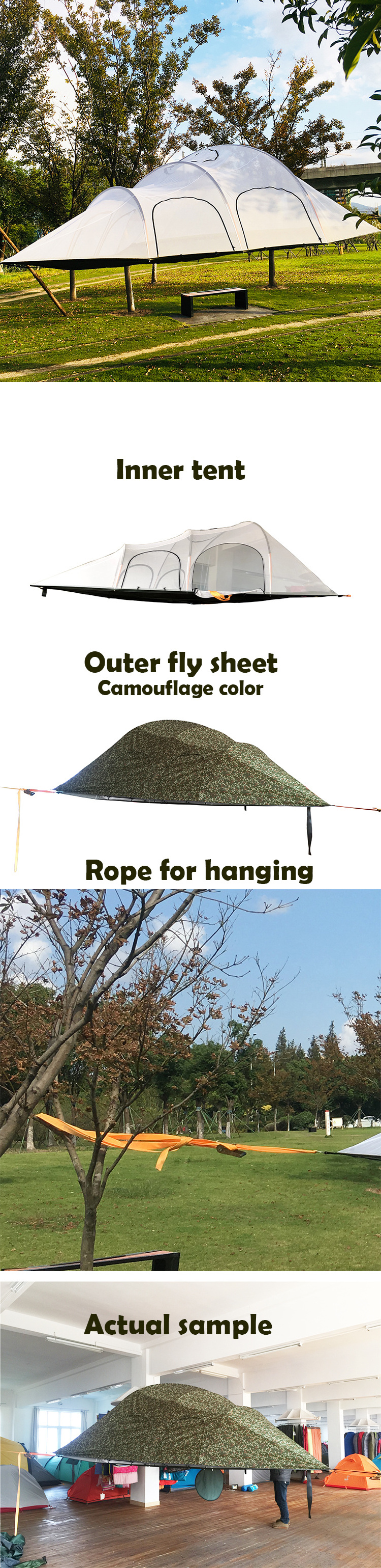 tree tent hammock tents outdoor camping suspended tent tree house equipment safari double layer hanging stingray 3 person