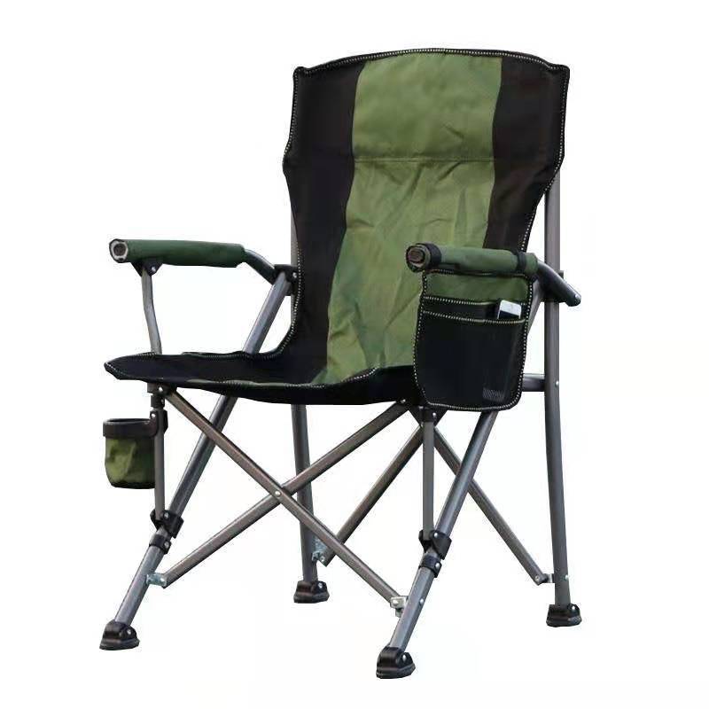 Oversized Folding Chair Beach Foldable Portable Compact Director Folding Camping Chair Fishing Chair with Armrest Cup Holder