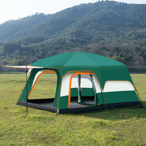 Easy to Setup Outdoor camping tents with two bedrooms and one living room, portable camping tent for large parks