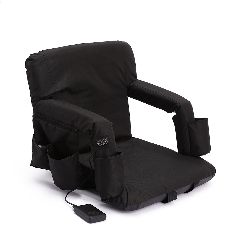 Heated Stadium Seats Cushion Stadium Chair Gaming Chair Foldable Chair for Bleachers with Back Support Arm Rest Pockets