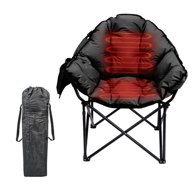 Heated Camping Chair Oversized Portable Outdoor Heated Folding Moon Chairs Padded Comfy Chair Beach for Outdoor Sports Camping