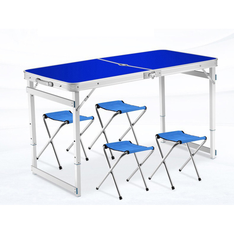 4ft Wide Plus Aluminum Binding Protection Camping Table Adjustable foldable table beach camp kitchen table