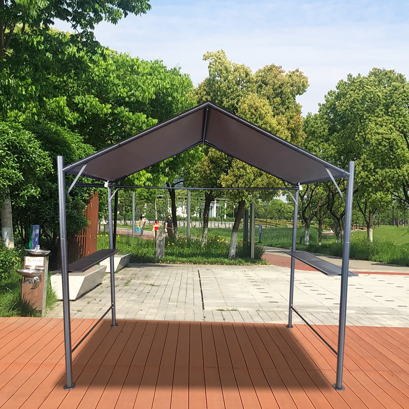 BBQ Shelter Outdoor Grill Gazebo Grilling gazebo Grill Canopy Shelter Outdoor Barbecue Serving Shelf Weather-Resistant Sun-Shade