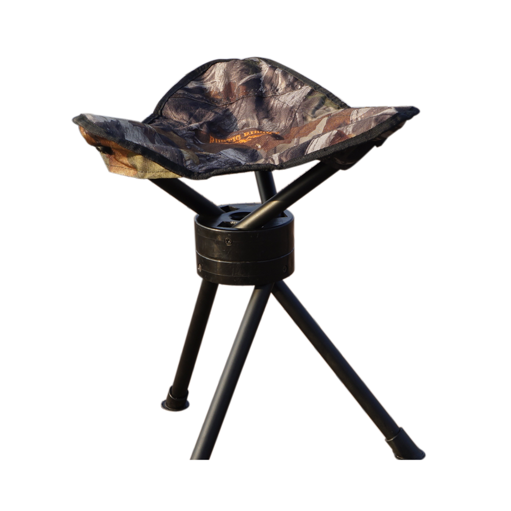 Heavy Duty Tripod Camping Stool,  Small Chair Beach Hunting,  Triangle Fishing Swivel Stool Chair With Three Leg & Carry Case