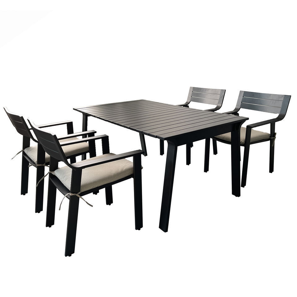 Outdoor Dinning Table Furniture Set, Aluminum Garden Furniture 5 Piece Patio Dinning set, Customized Ajustable Patio Furniture