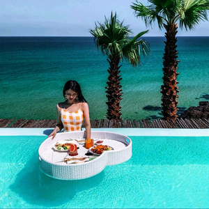 Floating Serving Trays, Luxury Floating Tray Table and Swimming Pool Floater for Spas Bath and Parties Serving Drinks and Food