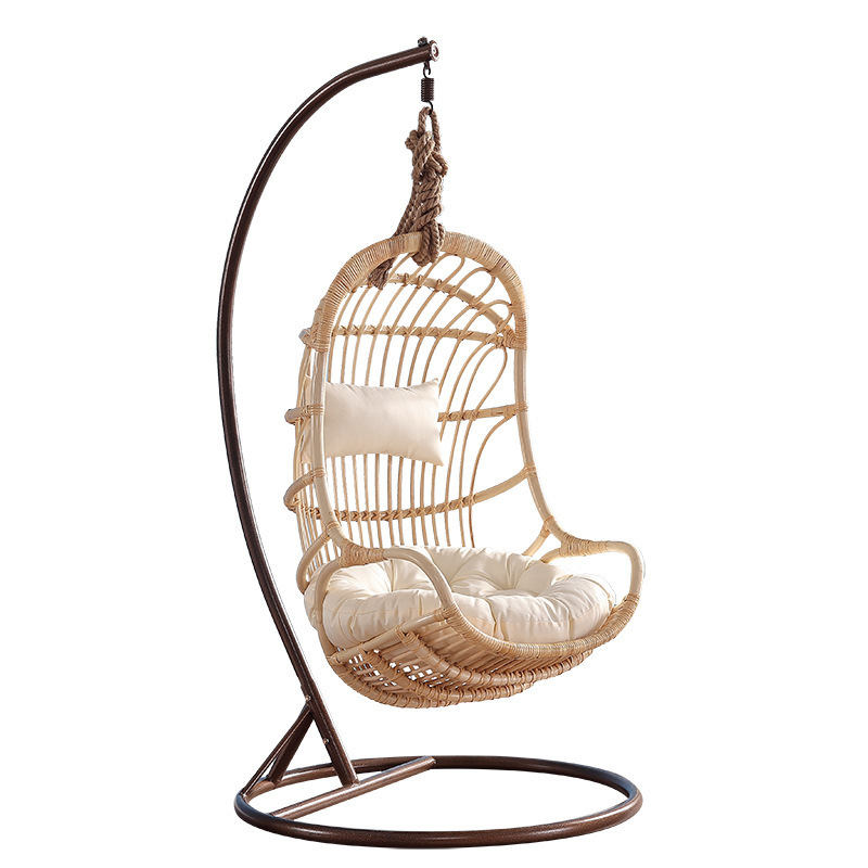 Natural Wicker Swing Chair Patio Hanging chair Rattan Chair Swing Woven Cradle For Balcony, Indoor, Courtyard