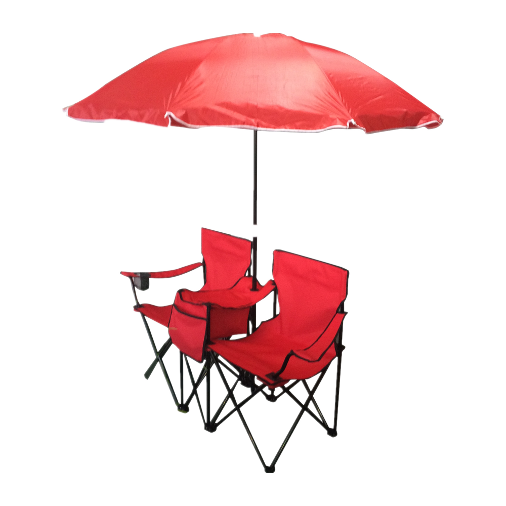 Two Person Beach Chairs With Umbrella, Beach Chair Double, Two Person Camping Chairs Portable Folding Double Chair With Umbrella