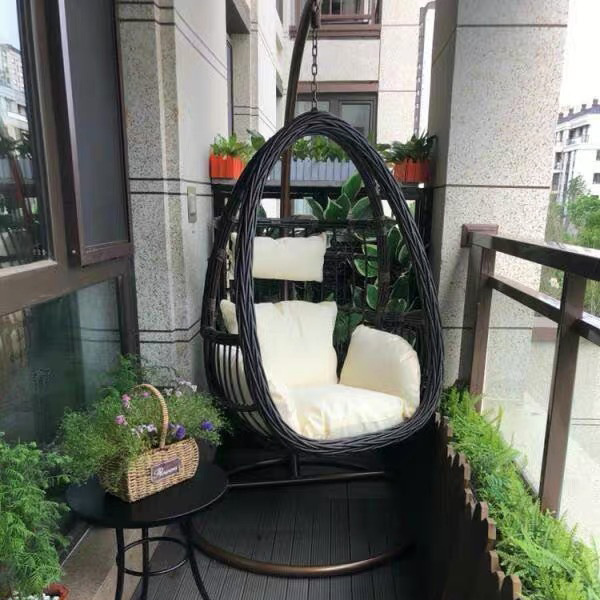 Garden basket rattan chair, Lazy rocking indoor swing chair balcony, courtyard hammock hanging basket style swing rocking chair