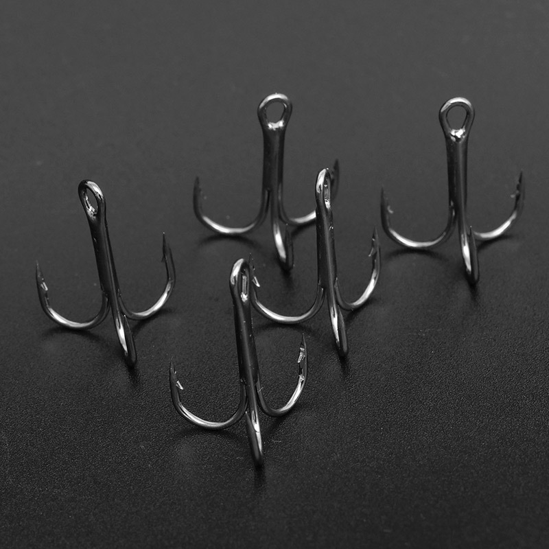 Treble Hook High Carbon Steel Treble Hooks Super-Sharp Solid Triple Barbed Fish Hook