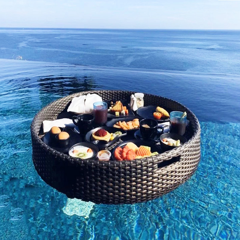 Floating Serving Trays, Luxury Floating Tray Table and Swimming Pool Floater for Spas Bath and Parties Serving Drinks and Food