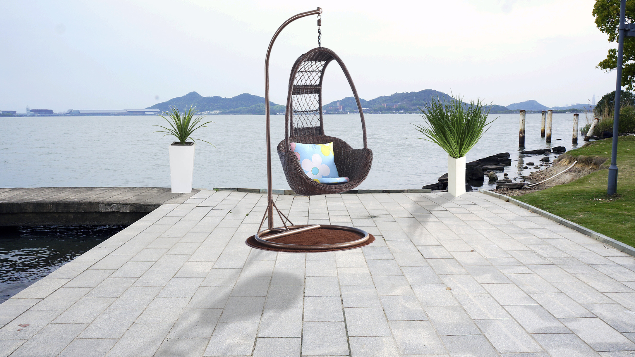 Real Rattan Hanging Basket Swing Chair Indoor, Real Wicker Hanging Patio Chair Outdoor, Natural Rattan Outdoor Hanging Chair