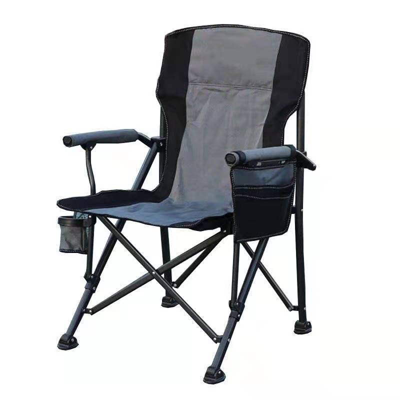 Oversized Folding Chair Beach Foldable Portable Compact Director Folding Camping Chair Fishing Chair with Armrest Cup Holder