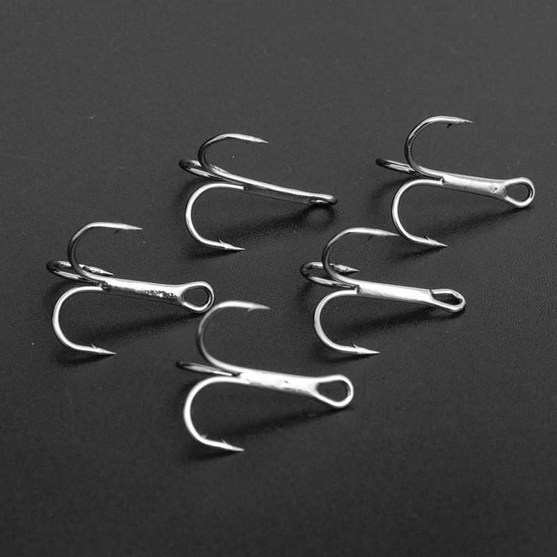 Treble Hook High Carbon Steel Treble Hooks Super-Sharp Solid Triple Barbed Fish Hook