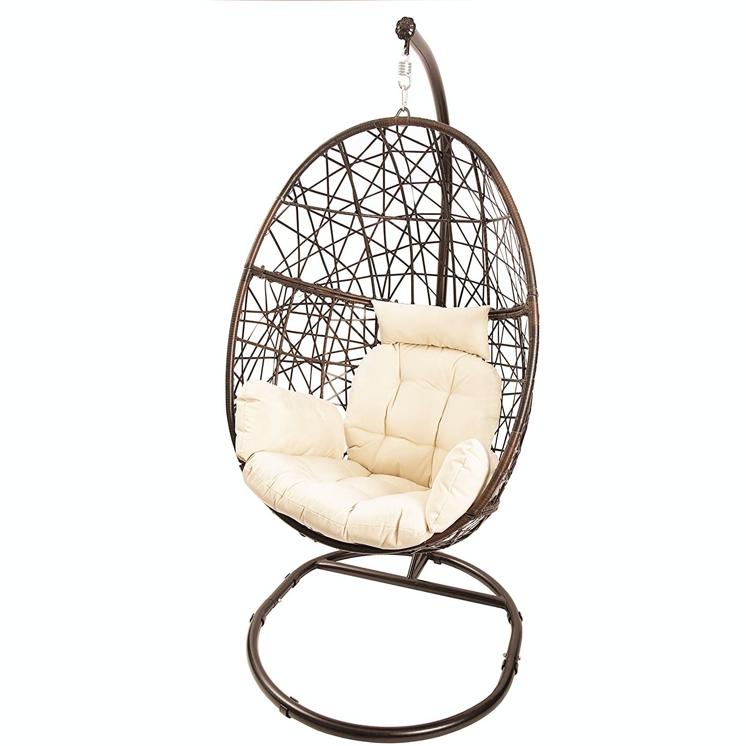 Creative Bird Nest Egg Style Outdoor Patio Wicker Hammocks Swing Chair Indoor Rattan Hanging Chair With Coution & Stand