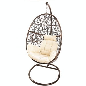 Creative Bird Nest Egg Style Outdoor Patio Wicker Hammocks Swing Chair Indoor Rattan Hanging Chair With Coution & Stand