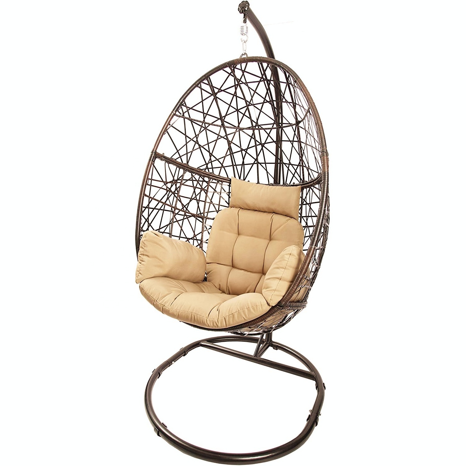 Creative Bird Nest Egg Style Outdoor Patio Wicker Hammocks Swing Chair Indoor Rattan Hanging Chair With Coution & Stand