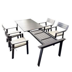 Outdoor Dinning Table Furniture Set, Aluminum Garden Furniture 5 Piece Patio Dinning set, Customized Ajustable Patio Furniture