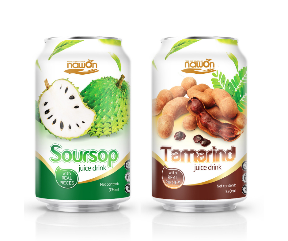 USDA Organic 330ml NAWON 100% Soursop Juice with Fresh Soursop Pulp Health Enriching Vitamin C OEM/ODM ISO