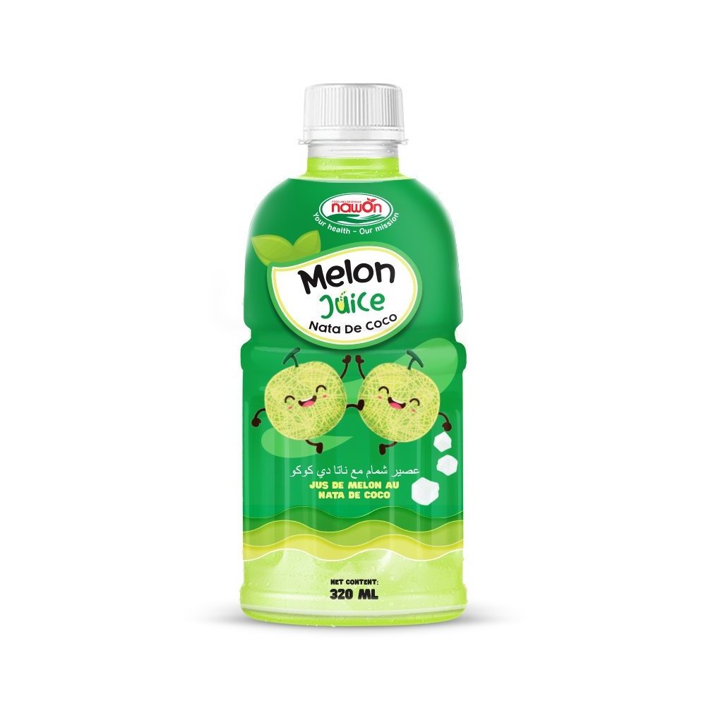 320ml NAWON Nata de Coco Juice Drink Low Sugar Free Sample Melon Juice with Nata de Coco Coconut OEM/ODM Beverage Manufacturer