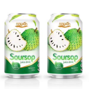 USDA Organic 330ml NAWON 100% Soursop Juice with Fresh Soursop Pulp Health Enriching Vitamin C OEM/ODM ISO