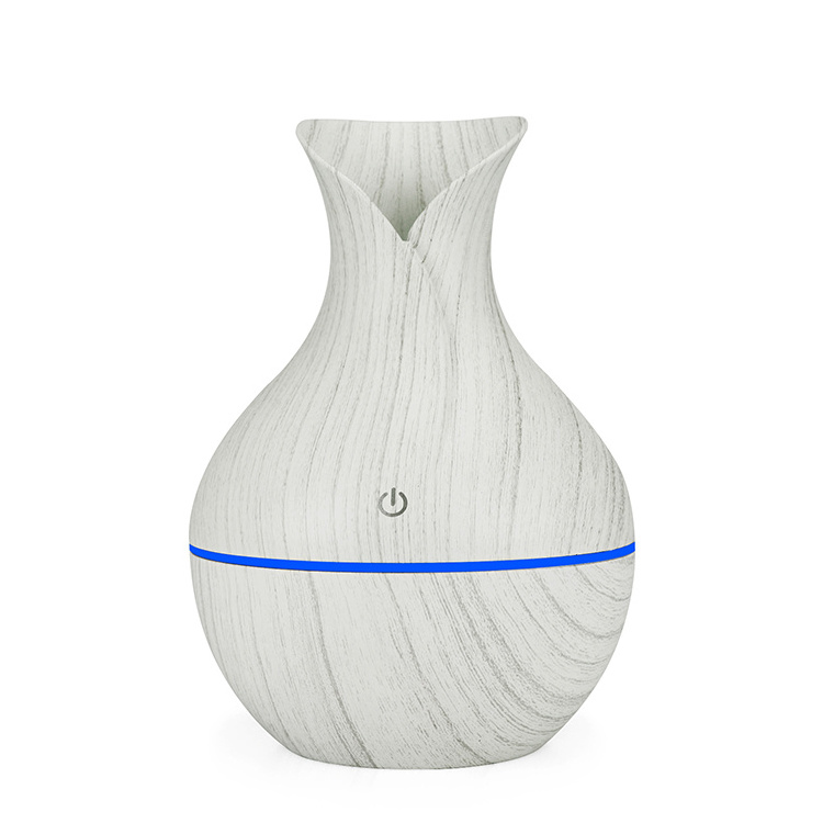 Flower Vast Shaped Ultrasonic Aroma Diffuser 3 Colors Wooden Grain Aromatherapy Diffuser 130 ml Air Humidifier