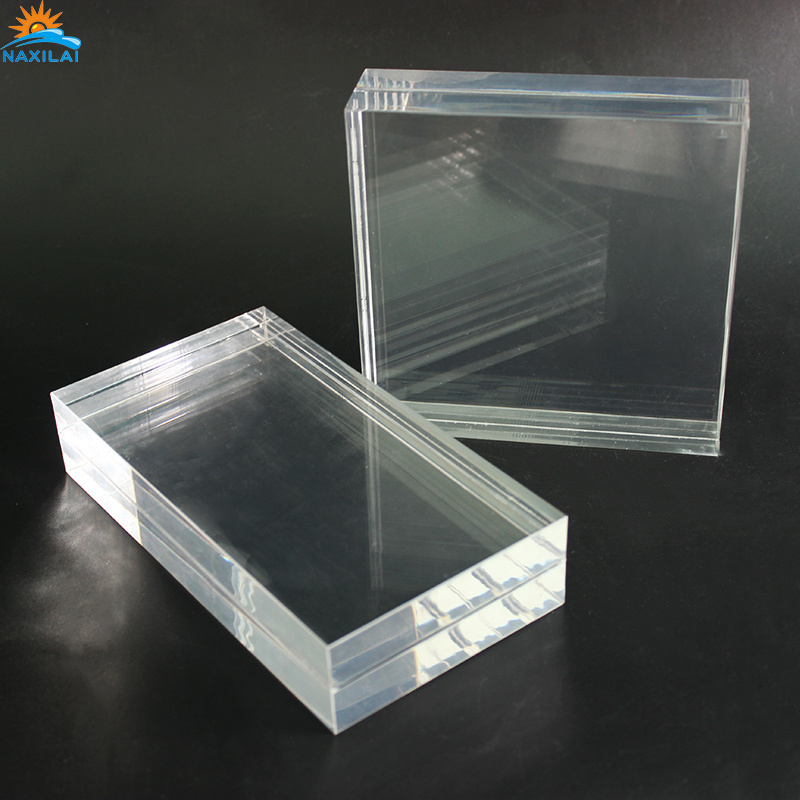 Naxilai  thick clear plastic  Sheet Acrylic Brick Acrylic CNC 50mm Thick Plexi-glass Sheet in Stock