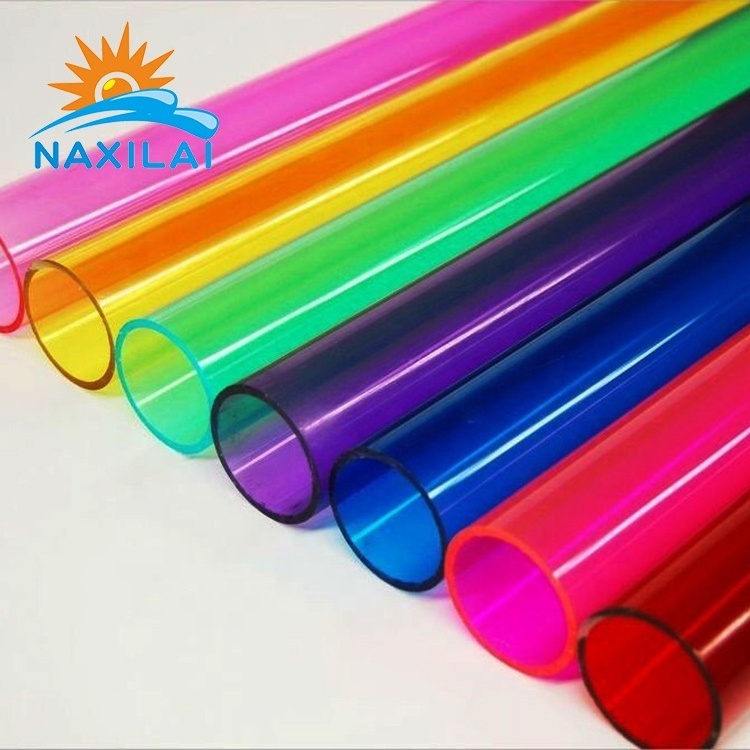 Naxilai acrylic cut to size plastic 30mm 40mm 60mm transparent pipe 2mm 3mm orange red green blue  extruded colored acrylic tube