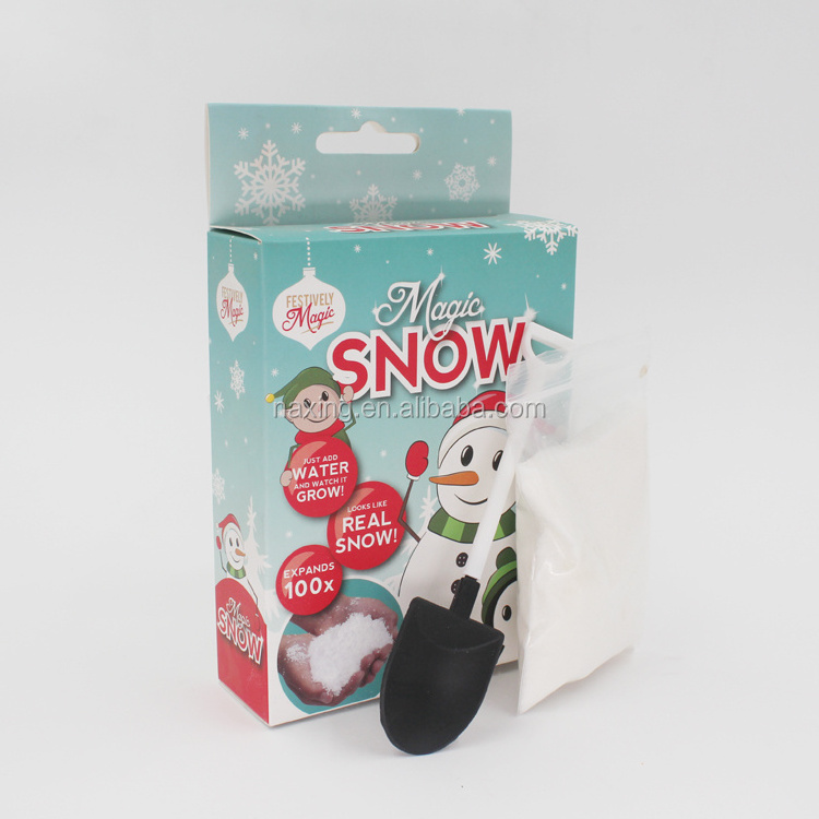 Eco-friendly artificial snow powder just adding water expanding snow magic snow for Decoration or DIY Slime