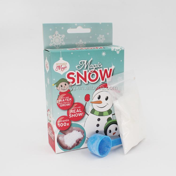 Manufactures Christmas decoration Just Adding water expanding snow white powder instant snow Children Playing artificial snow