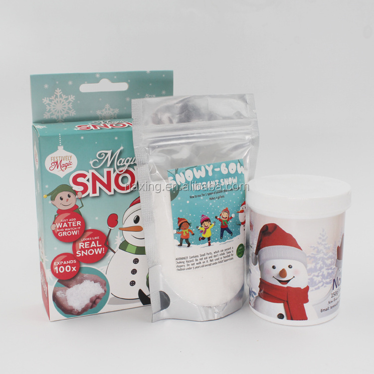 Eco-friendly artificial snow powder just adding water expanding snow magic snow for Decoration or DIY Slime