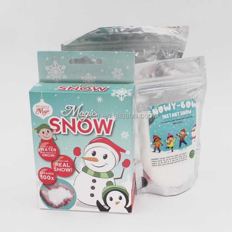 Eco-friendly artificial snow powder just adding water expanding snow magic snow for Decoration or DIY Slime