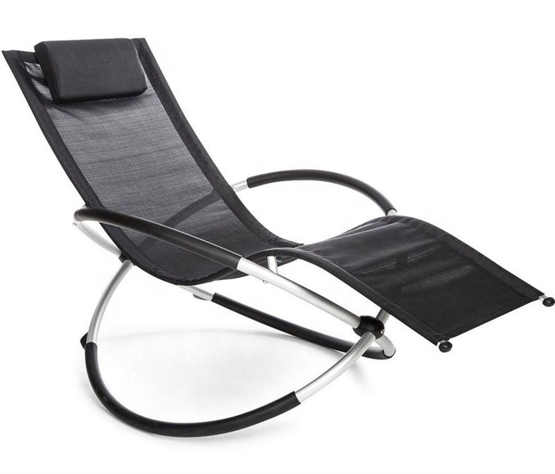 Orbital Outdoor Folding Zero Gravity Rocking Lounger with Pillow quilted hammock