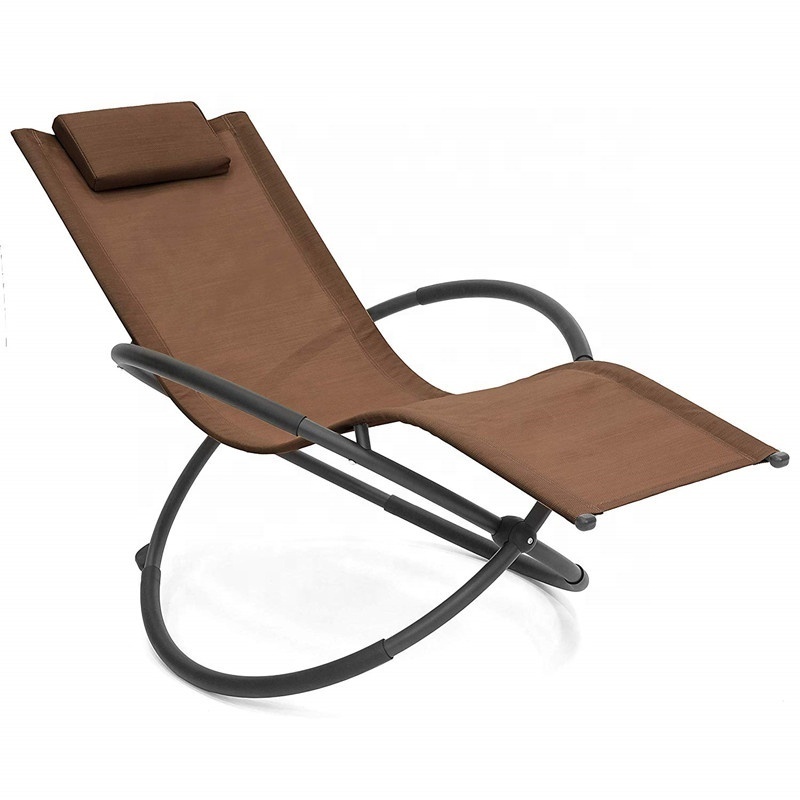 Orbital Outdoor Folding Zero Gravity Rocking Lounger with Pillow quilted hammock