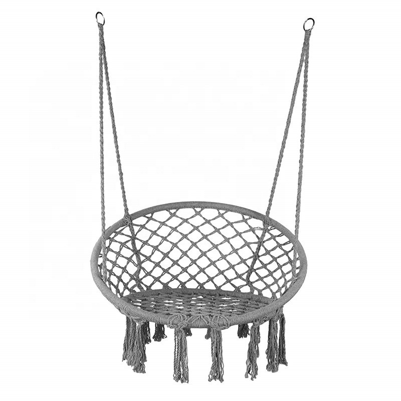 Round Bohemian Ceiling Swing Chair , Netting Hanging Hammock Chair Indoor For Bedroom macrame swing chair