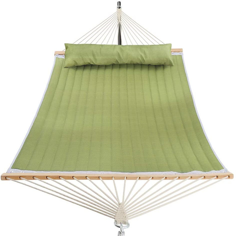 Camping Cotton Canvas 2 perdon Hammock  Beach Swing Bed with Spreader Bar