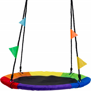 40'' Flying Saucer Tree Swing , Children Round Colorful Bird Nest Swing saucer swing chair