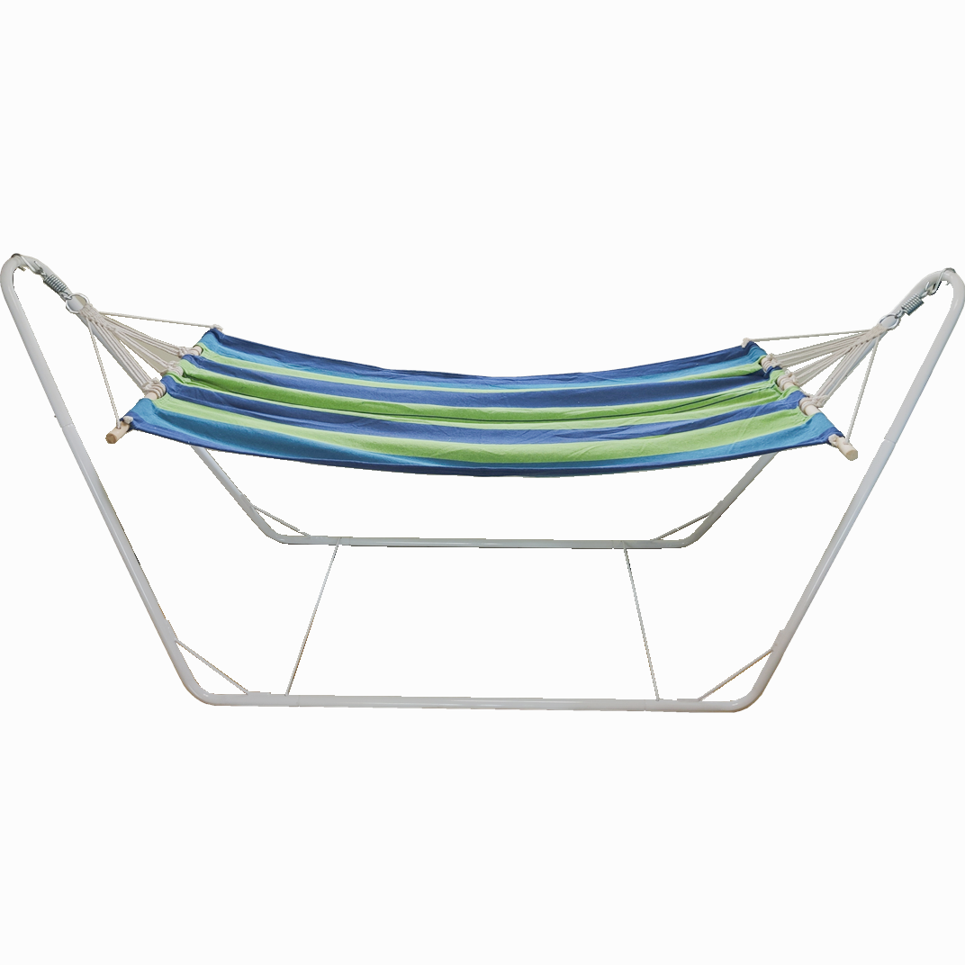 2 Person Portable Canvas Stripe Hammock with support For Camping