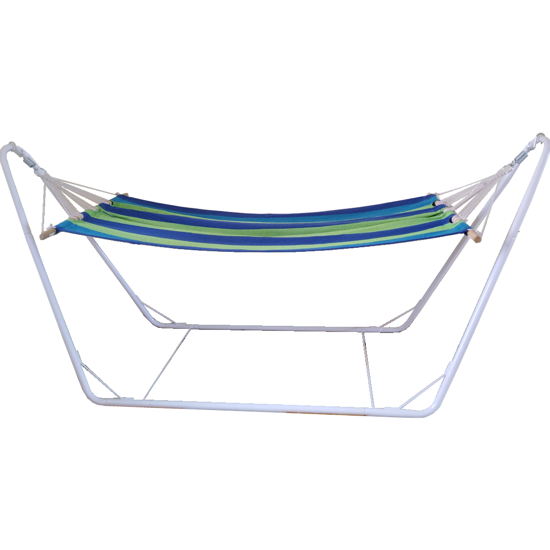 2 Person Portable Canvas Stripe Hammock with support For Camping