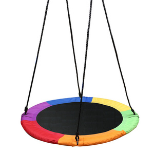 39 inch Outdoor Patio Hanging Colorful Saucer Tree Swing Patio Nest Swing Adjustable Height For Children