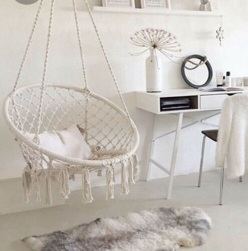 High quality Cotton Rope Macrame swing chair Round Big Hamock Hanging Seat Dormitory Hammock