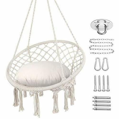 High quality Cotton Rope Macrame swing chair Round Big Hamock Hanging Seat Dormitory Hammock