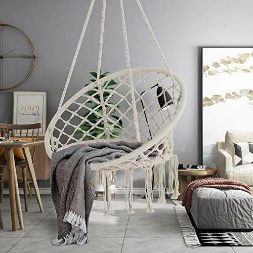 Macrame Swing Cotton Rope Hammock Chair Garden Swing Chair Macrame Large Swing Chair