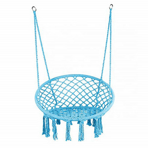 Macrame Swing Cotton Rope Hammock Chair Hanging Indoor Macrame Swing Chair Cushion